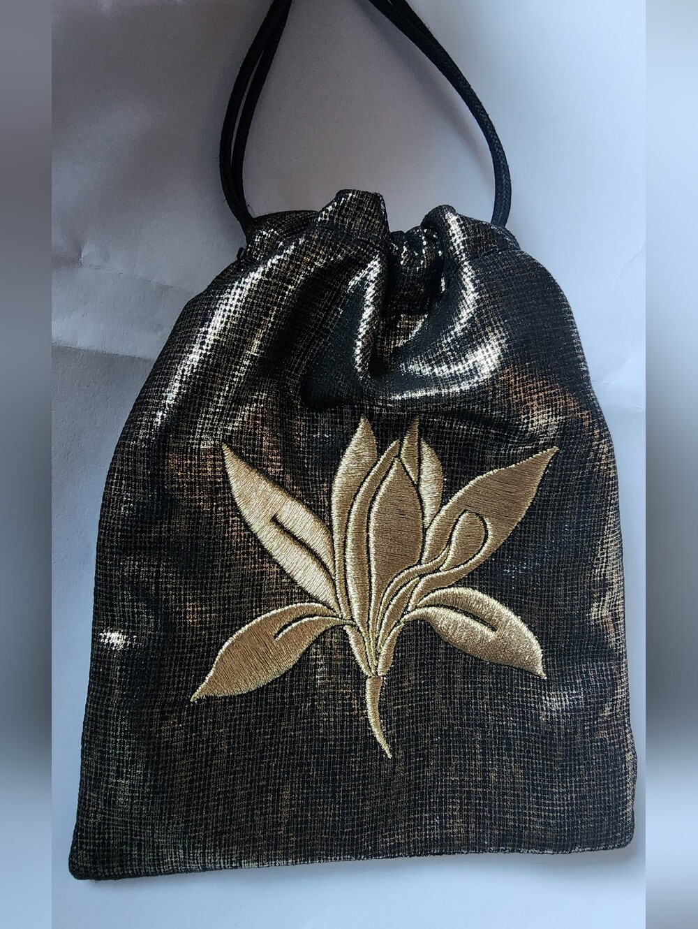 Chanel Sublimage Fabric Drawstring Cosmetics Mini Dust Bag in Metallic Gold
